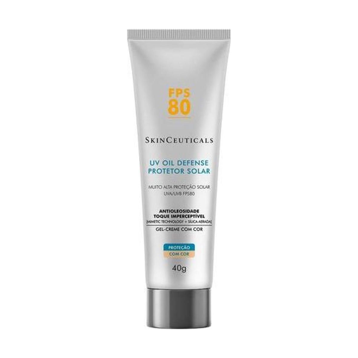 Embalagem de Protetor Solar Skinceuticals - UV Oil Defense FPS 80 Tinted
